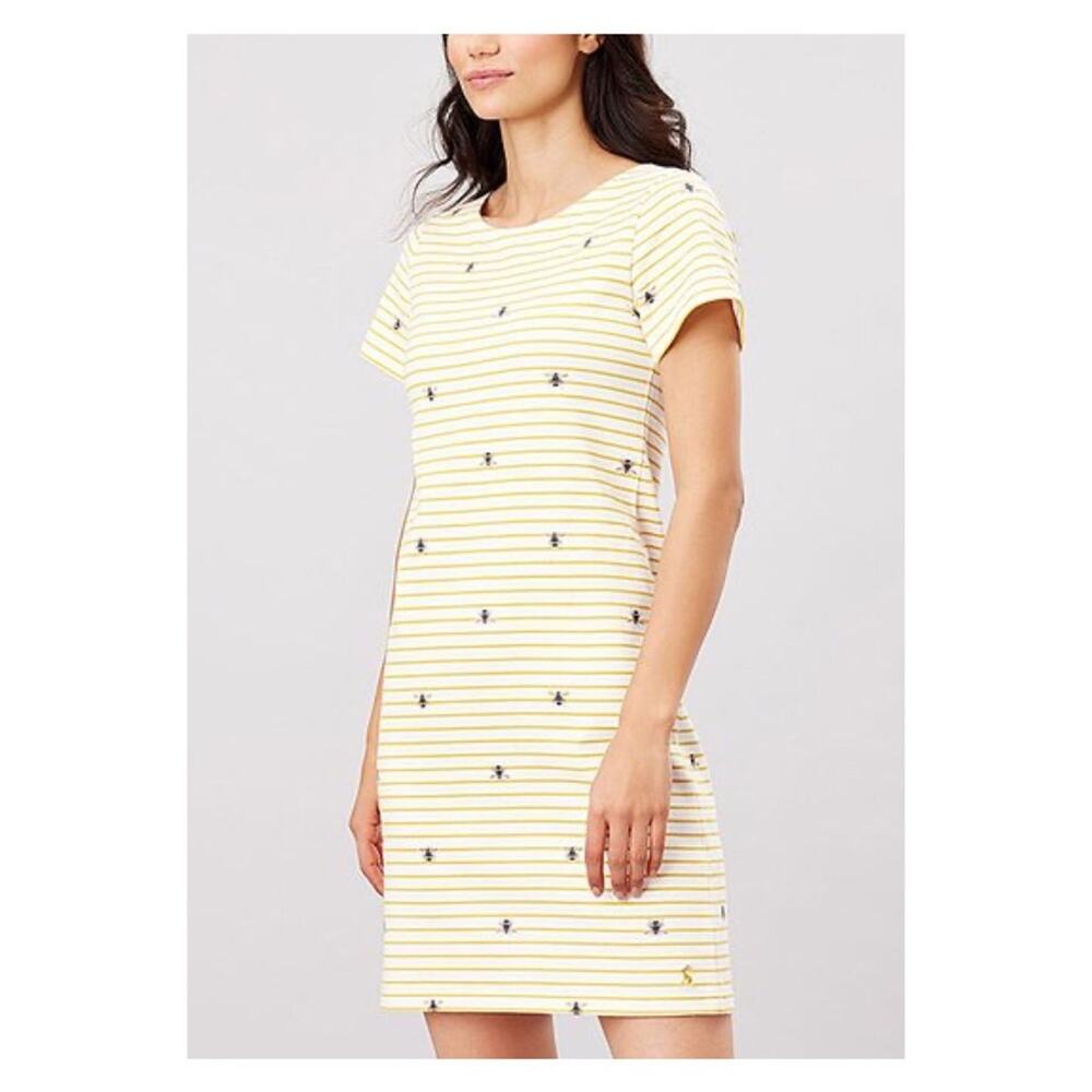 Joules Cream&Yellow Riviera Dress in Beestripe Sz.10